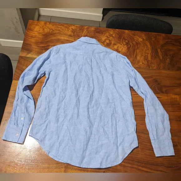 Everlane - Linen Relaxed Shirt Button-Up | Classic Blue | Size 00 - Picture 10 of 11